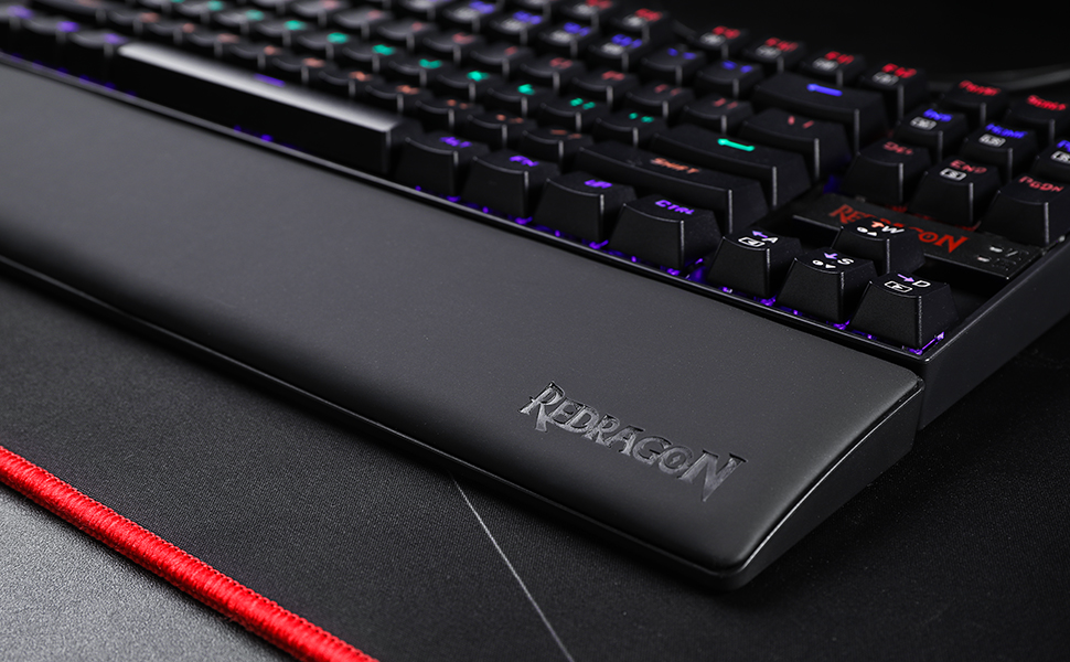 Redragon P036 Meteor M Keyboard Wrist Rest Pad Soft Memory Foam w/ Anti-Slip Rubber Base For 80% 87 Keys Compact Size